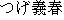 Japanese characters of 'tsugeyoshiharu'